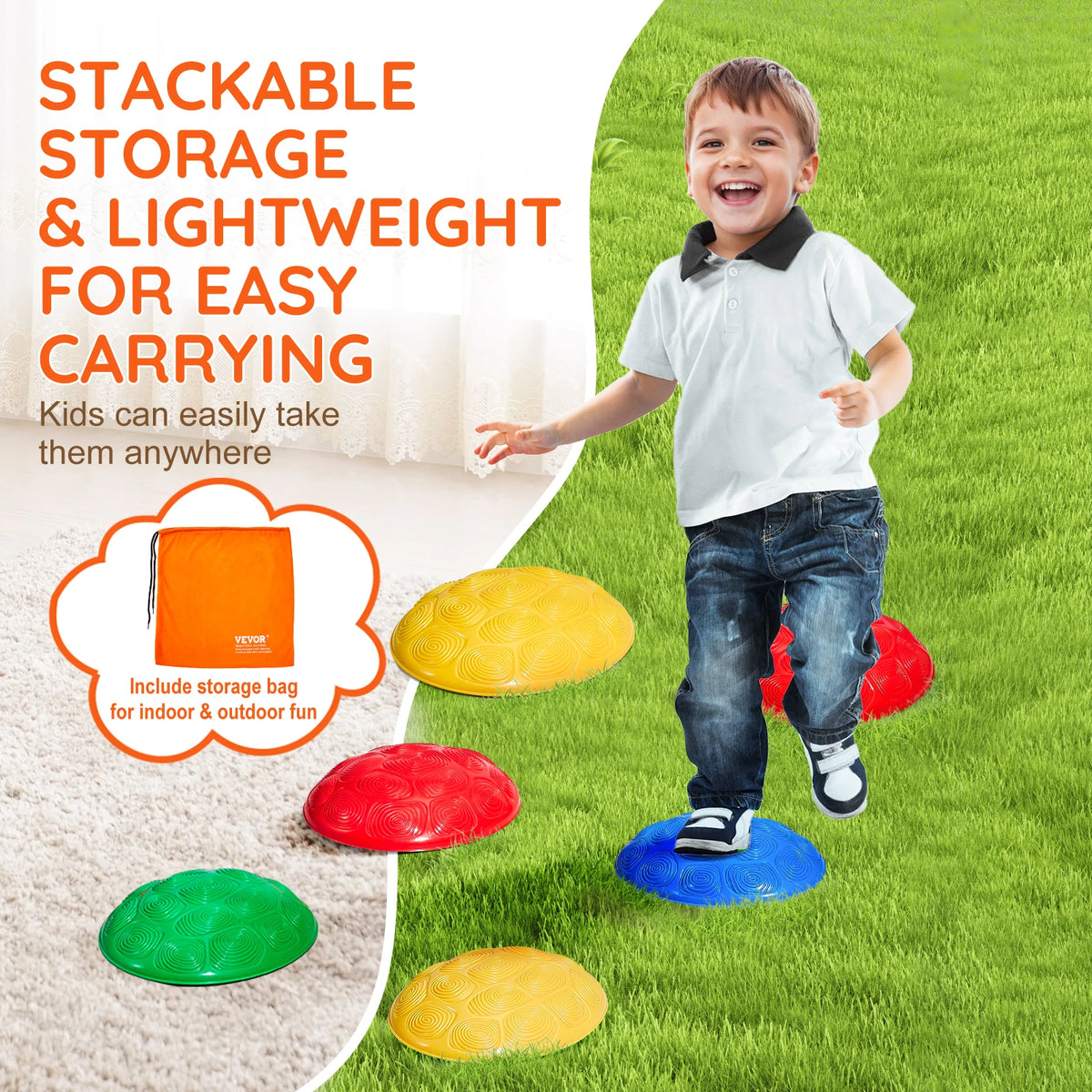 SucceBuy 6 Pcs Turtle Balance Stepping Stones Kids