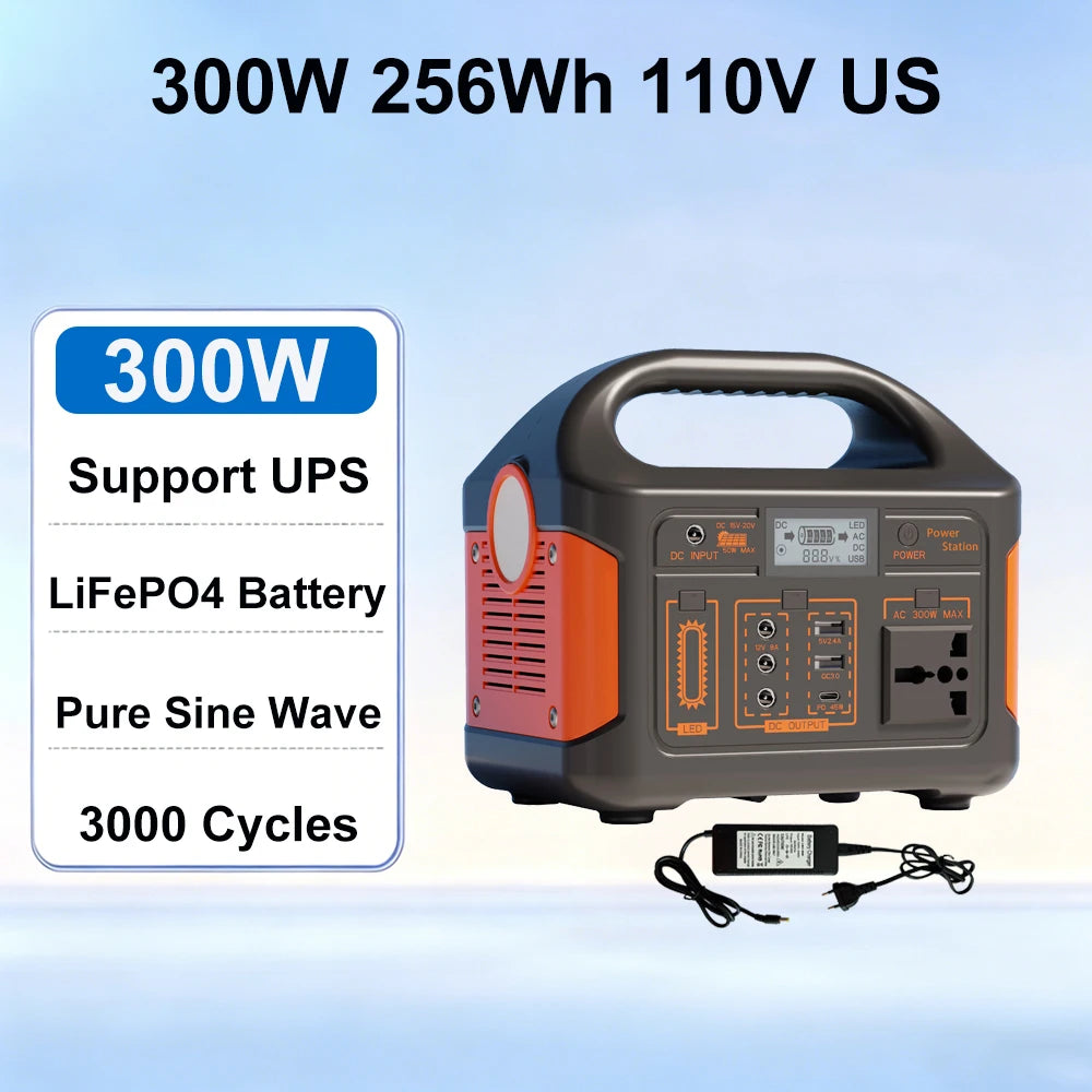 GaiaRay 460Wh Portable Power Station With LiFePO4 Battery Backup