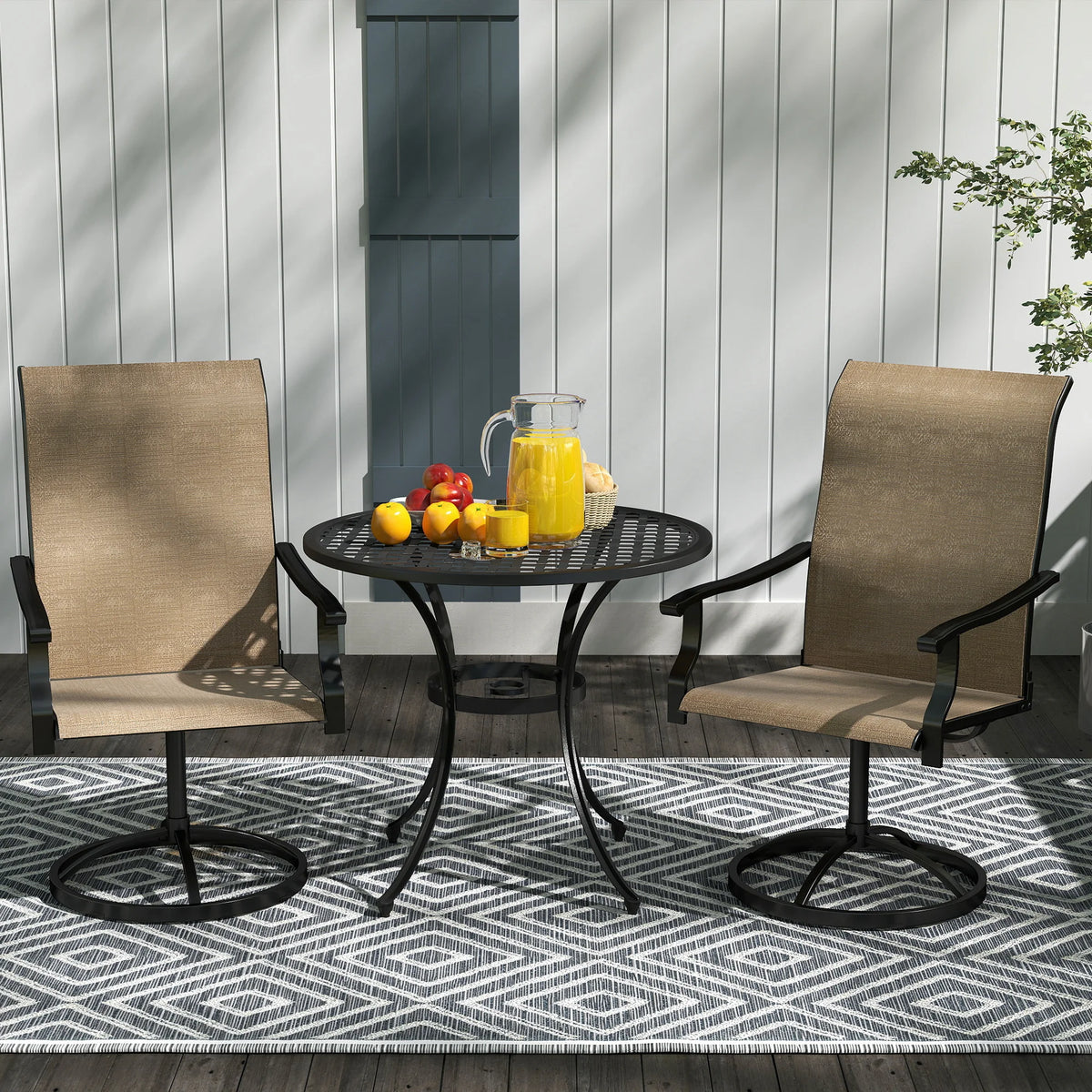 Outsunny Swivel Patio Dining Chairs For Outdoor Garden Use