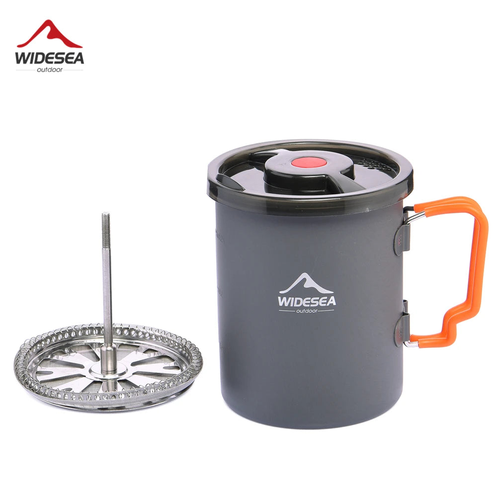 Widesea 0.75L Outdoor Camping French Press Aluminum Coffee Pot