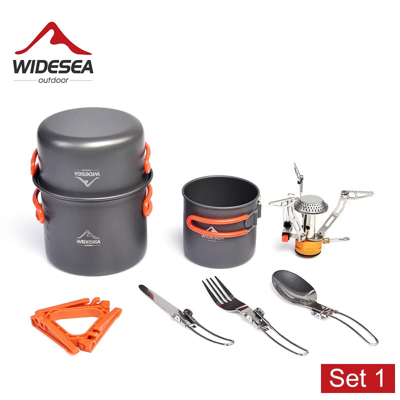 Widesea Outdoor Camping Cookware Kit With Folding Accessories