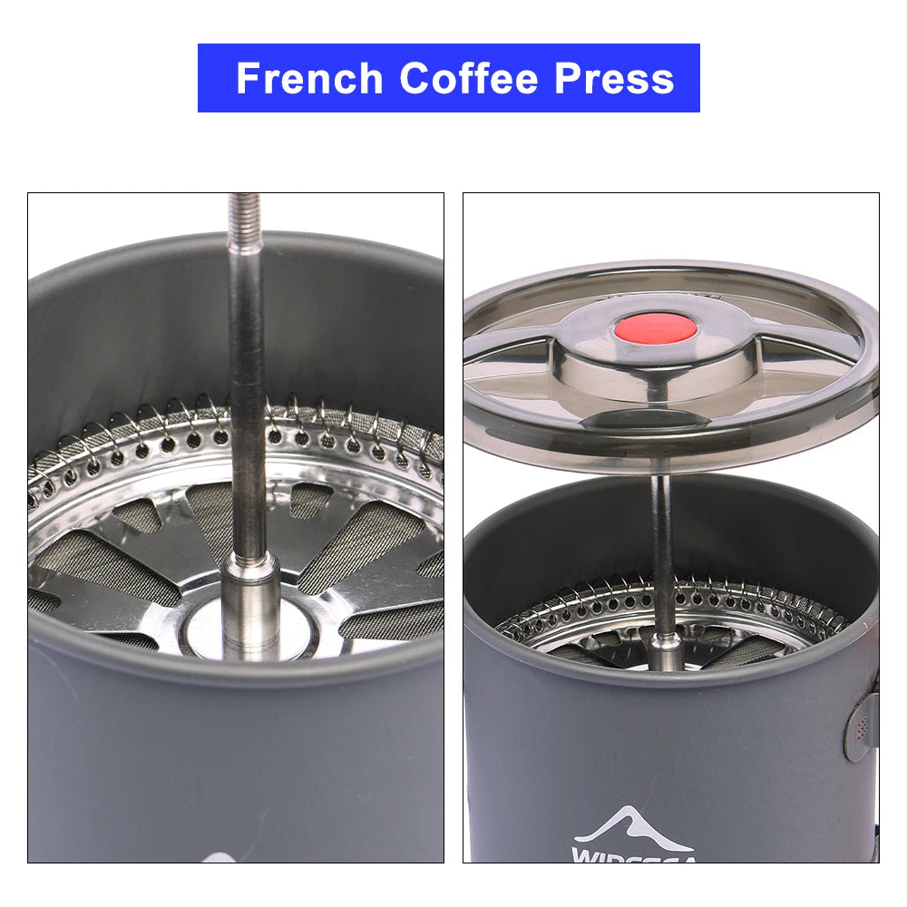 Widesea 0.75L Outdoor Camping French Press Aluminum Coffee Pot