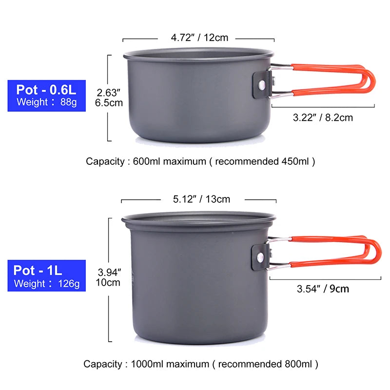 Widesea Outdoor Camping Cookware Kit With Folding Accessories