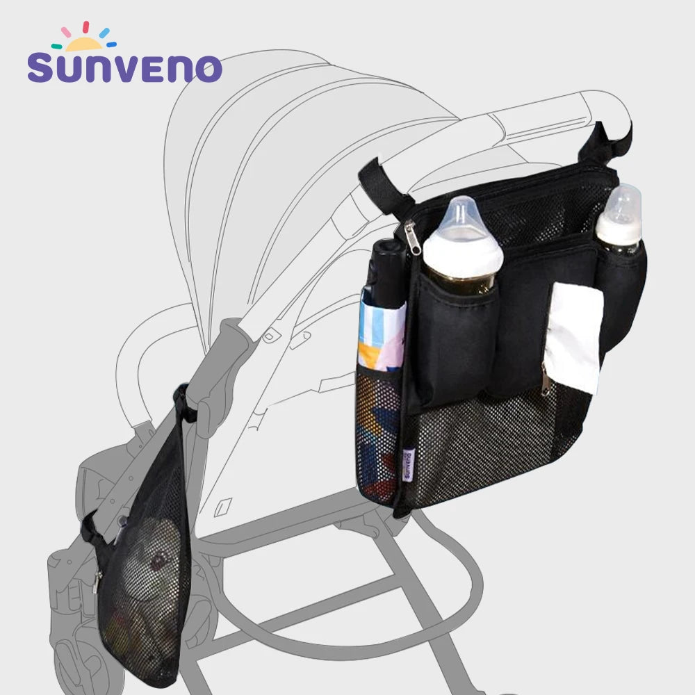 Sunveno Baby Stroller Organizer Bag Infant Pram Cart Storage Accessories
