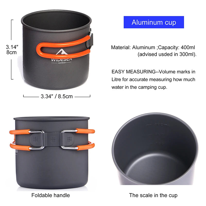 Widesea Outdoor Camping Cookware Kit With Folding Accessories