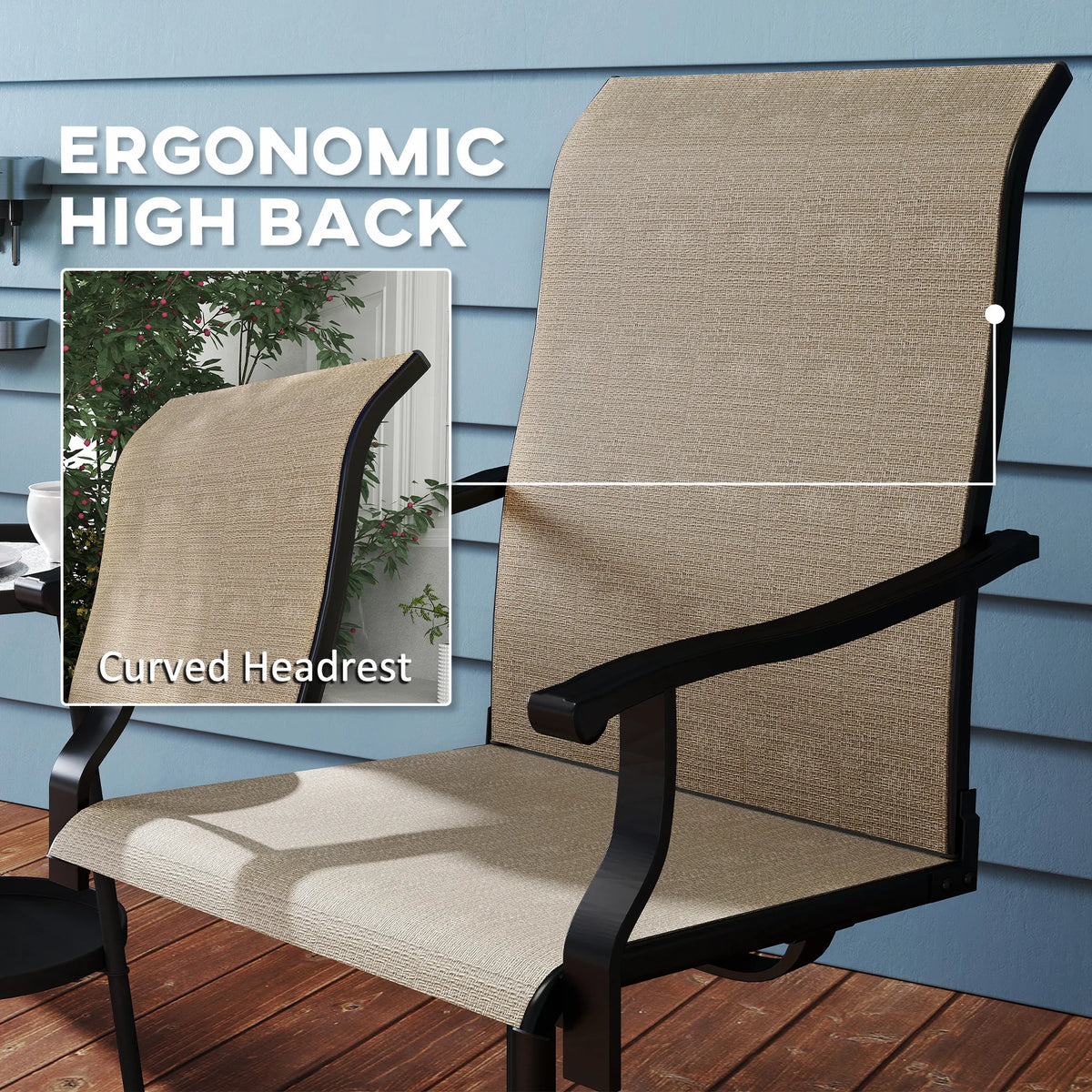 Outsunny Swivel Patio Dining Chairs For Outdoor Garden Use