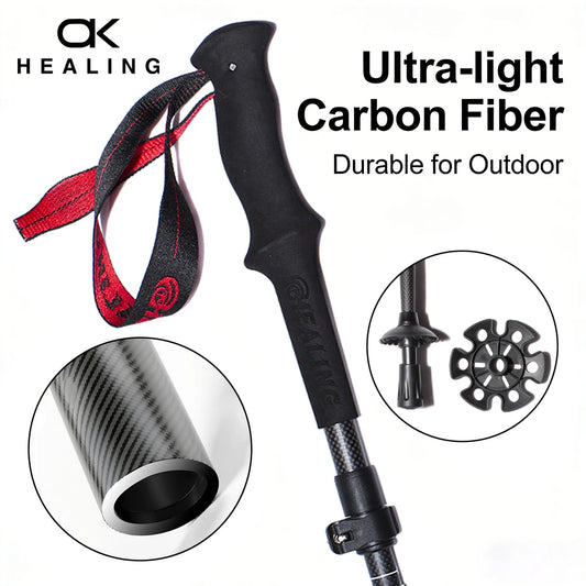 Okhealing Ultralight Carbon Fiber Telescopic Trekking Poles