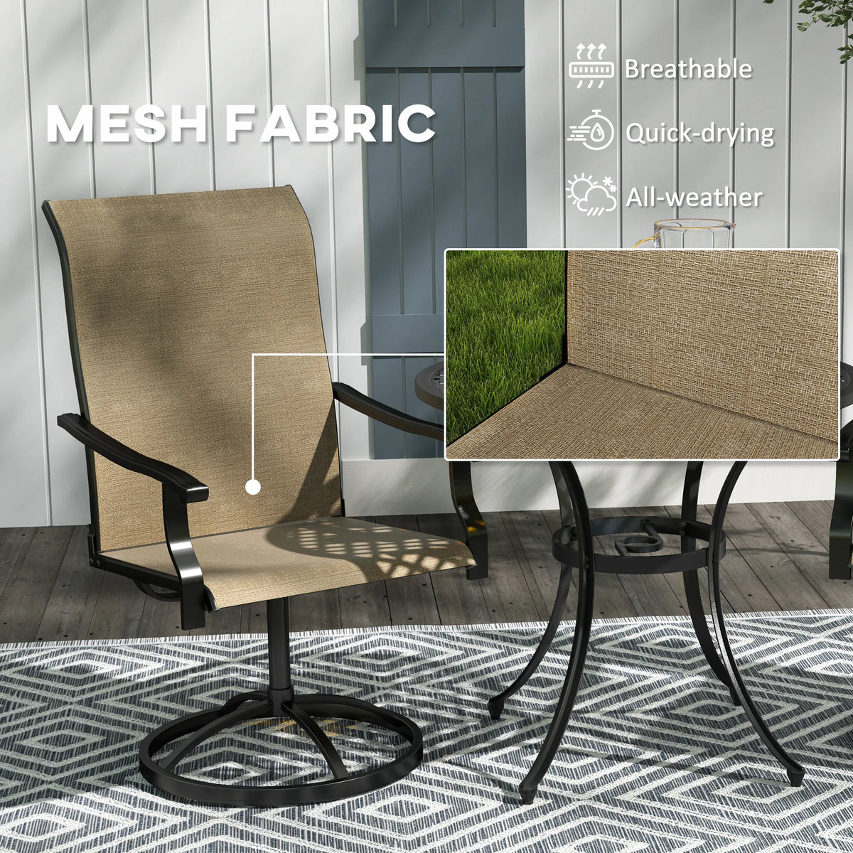Outsunny Swivel Patio Dining Chairs For Outdoor Garden Use