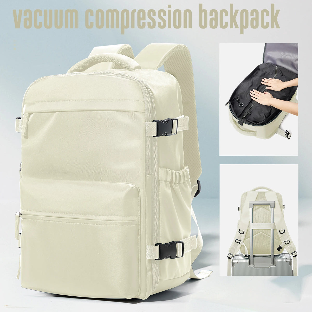 Vacuum Backpack Travel Bag for Men Large Capacity Backpack Business Laptop Backpack Women Men Expandable Backpack School Bag