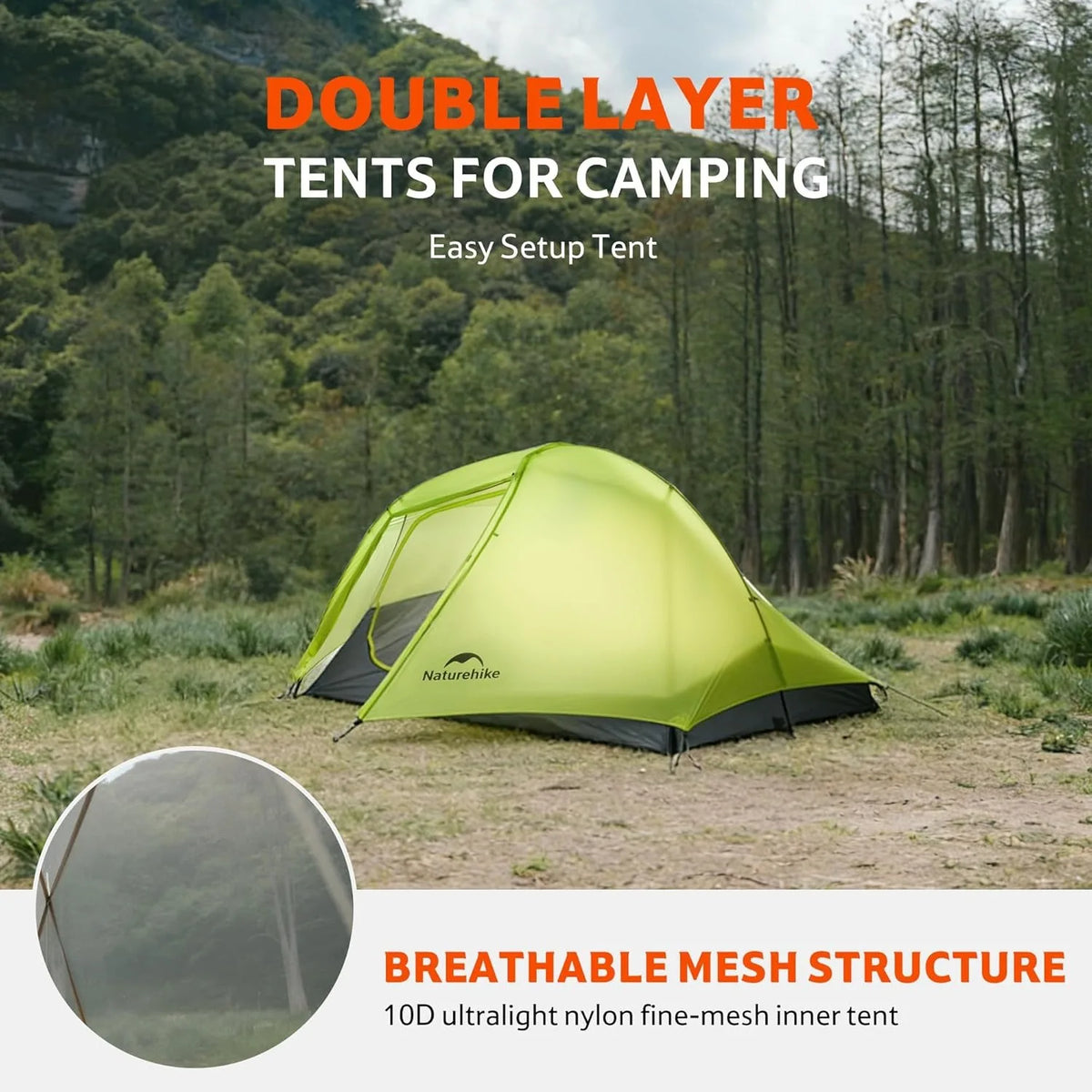 Naturehike Star Trail EXT Hiking Tent Outdoor Camping Ultralight Rainstorm Protection Wild Tent 1 2 Person 0D Nylon Backpacking Tent
