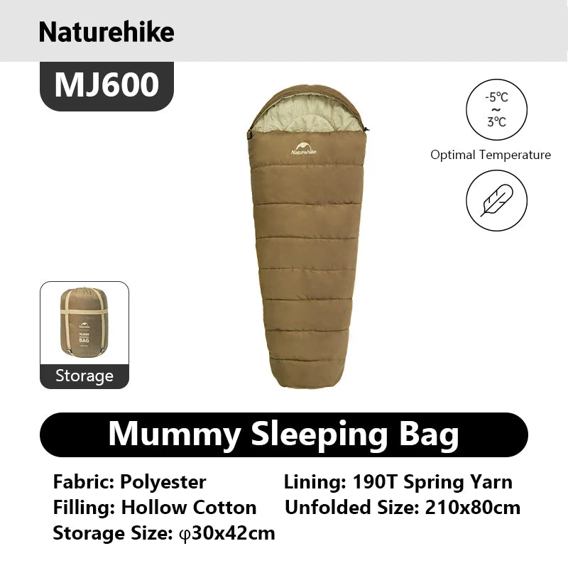 Naturehike Mummy Sleeping Bag MJ300 MJ600 Warm Polyester