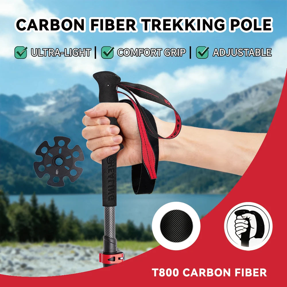 Okhealing Ultralight Carbon Fiber Telescopic Trekking Poles