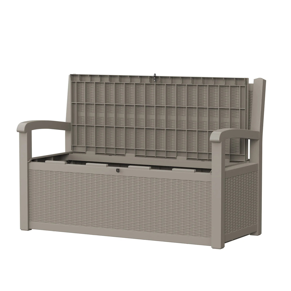 Weatherproof Rattan Look Outdoor Storage Bench For Patio Garden