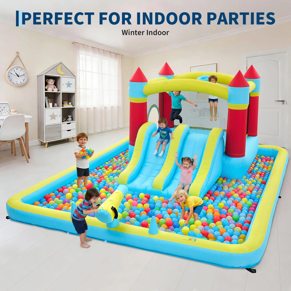 Himiss 14ft Inflatable Bounce House With Slide And Splash Pool
