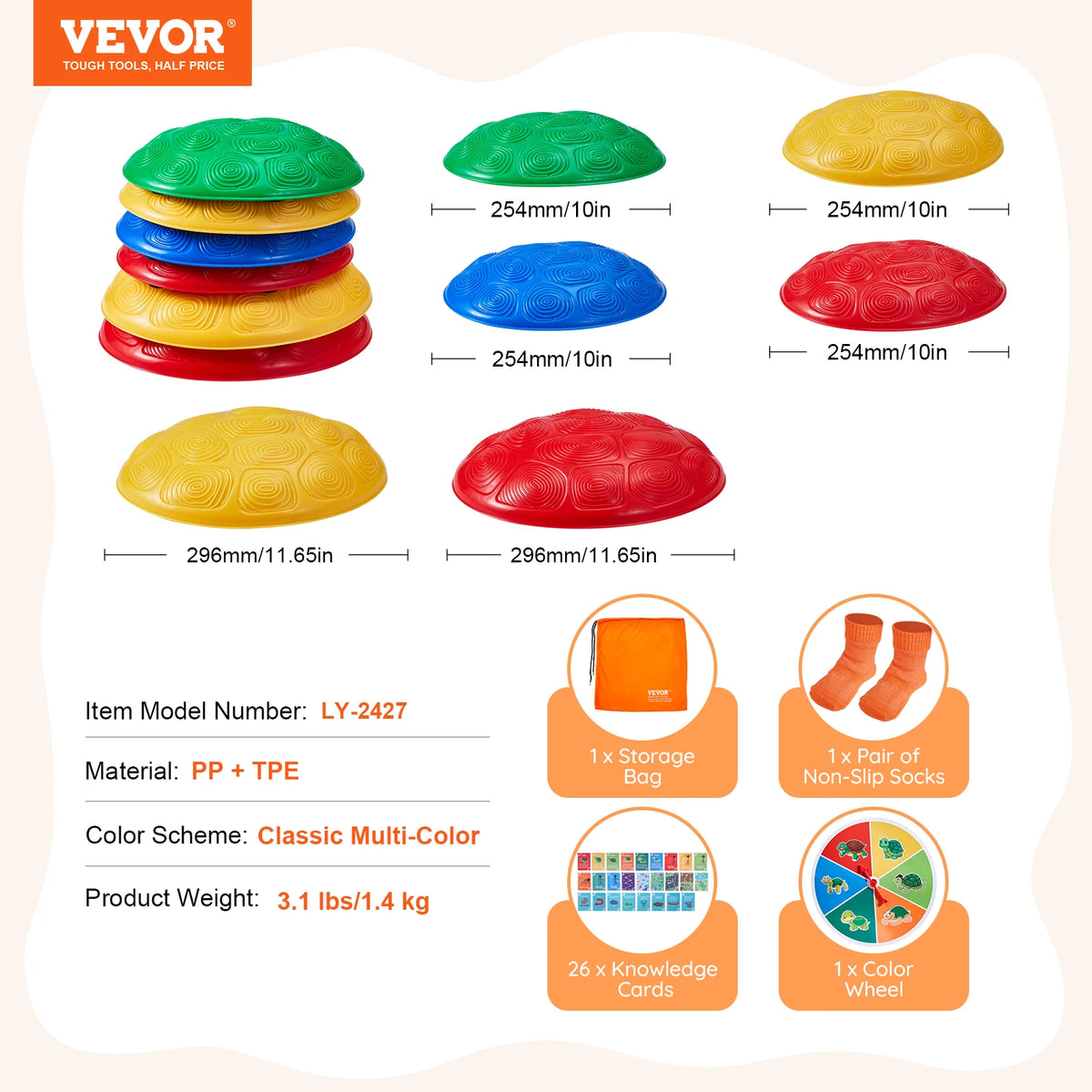 SucceBuy 6 Pcs Turtle Balance Stepping Stones Kids