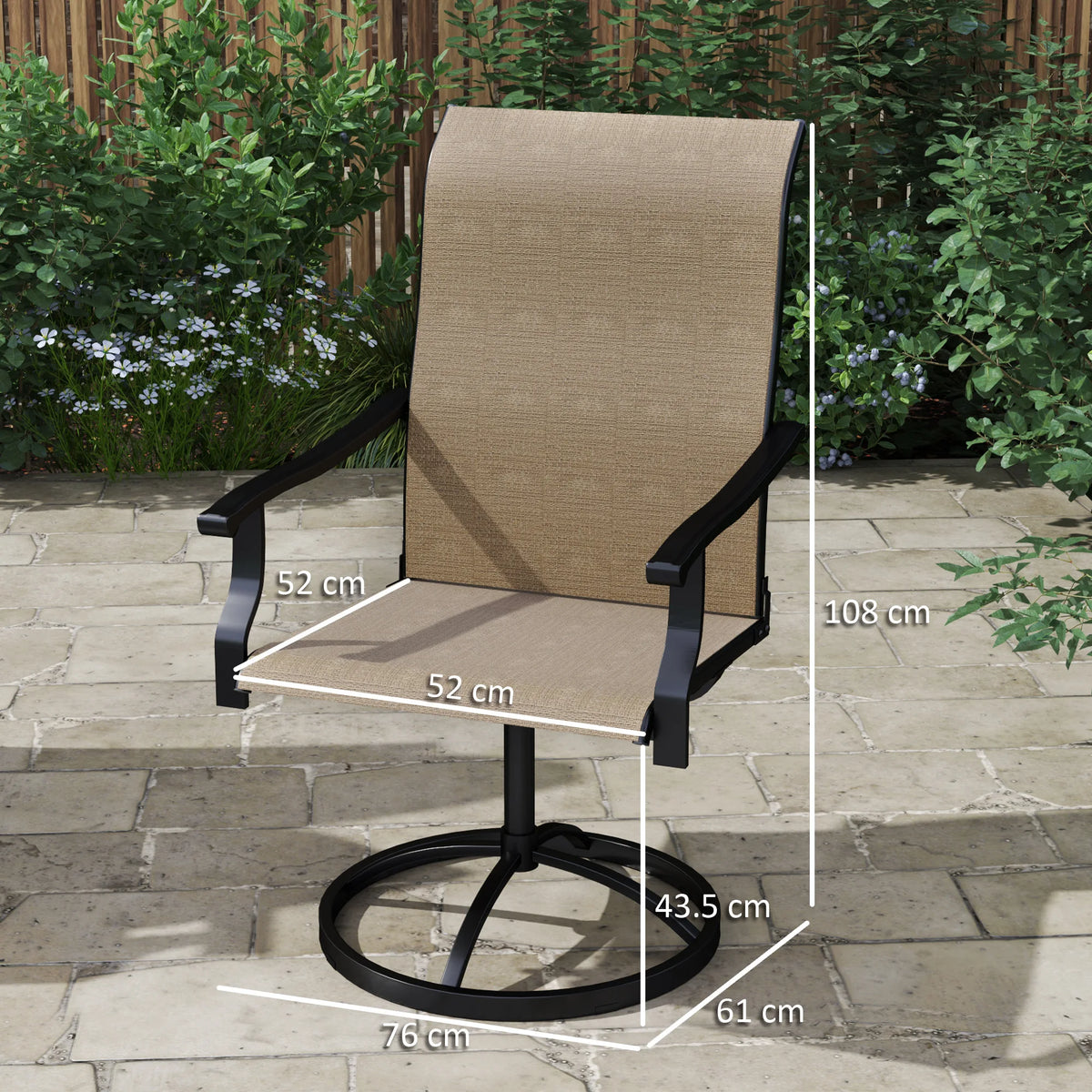 Outsunny Swivel Patio Dining Chairs For Outdoor Garden Use