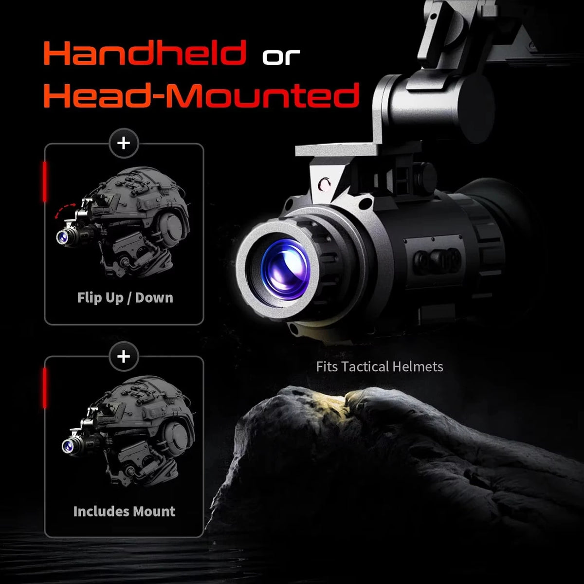 GOYOJO 2K 2688*1560 Digital Night Vision Goggles, NVG Helmet Mounted for Hunting, PVS-14 Night Vision Monocular HD Recording