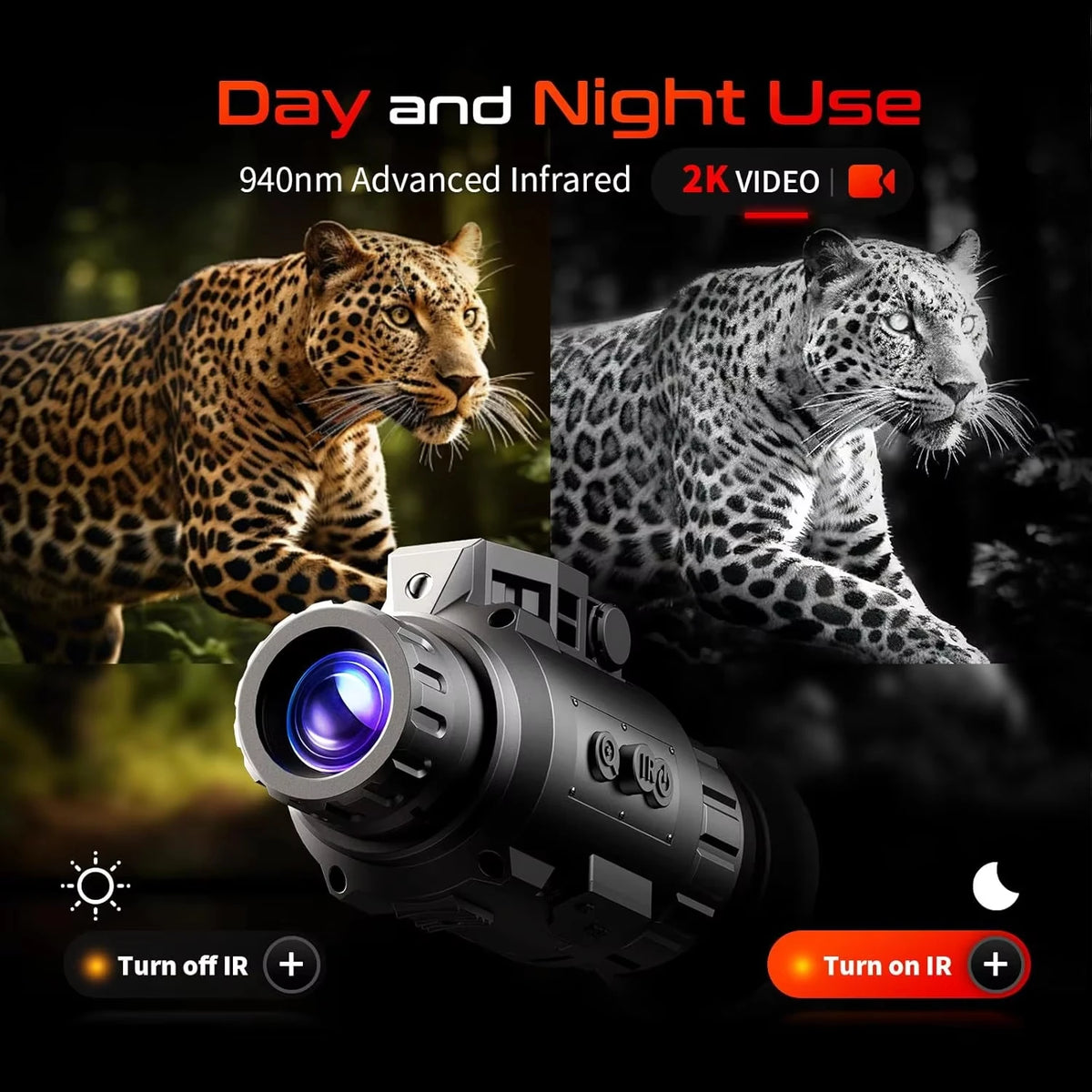 GOYOJO 2K 2688*1560 Digital Night Vision Goggles, NVG Helmet Mounted for Hunting, PVS-14 Night Vision Monocular HD Recording