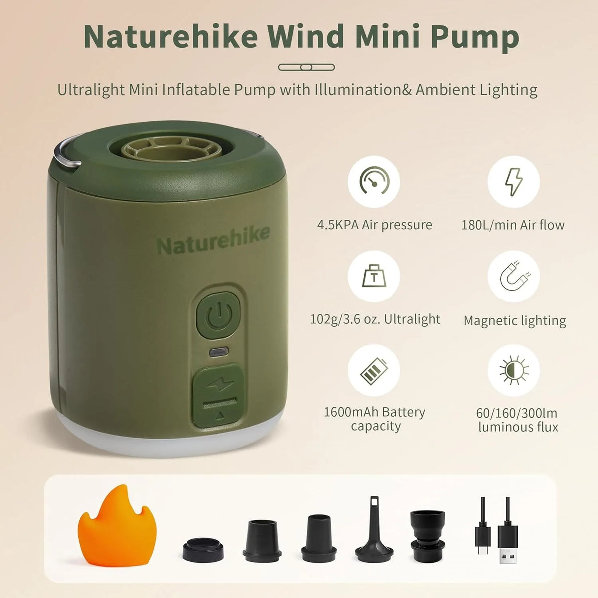 Naturehike Portable Electric Air Pump For Camping Travel Gear