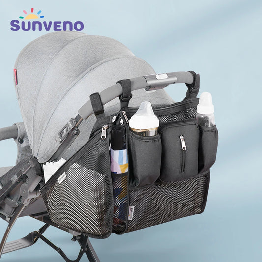 Sunveno Baby Stroller Organizer Bag Infant Pram Cart Storage Accessories