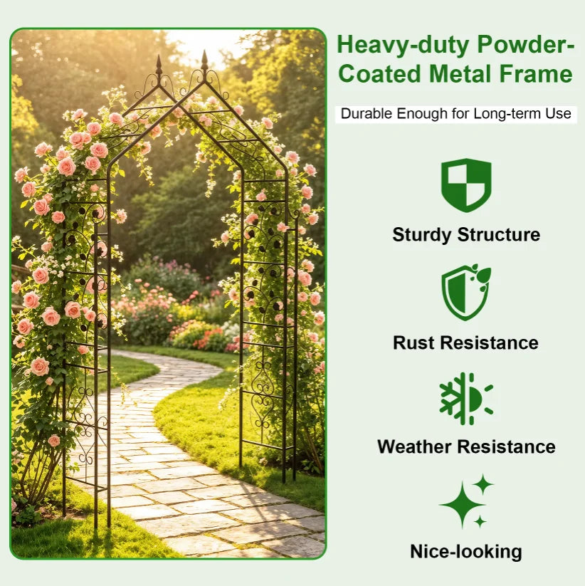 Decorative Gothic Metal Garden Arch Trellis For Climbing Plants