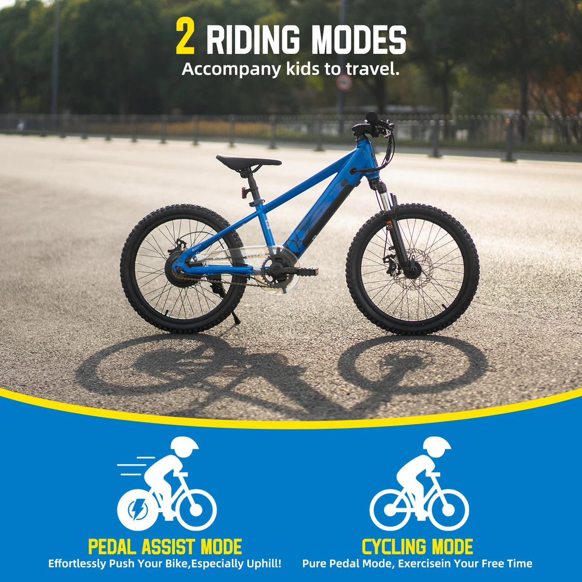 JOYSTAR Electric Bike for Kids Teens Ages 7+ with 250W Motor, 15 Miles 15MPH Electric Mountain Bicycle Safe Mini E bikes