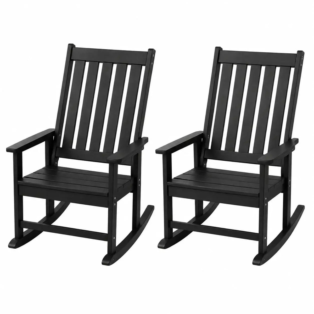 Ergonomic HDPE Outdoor Rocking Chair With Curved Back