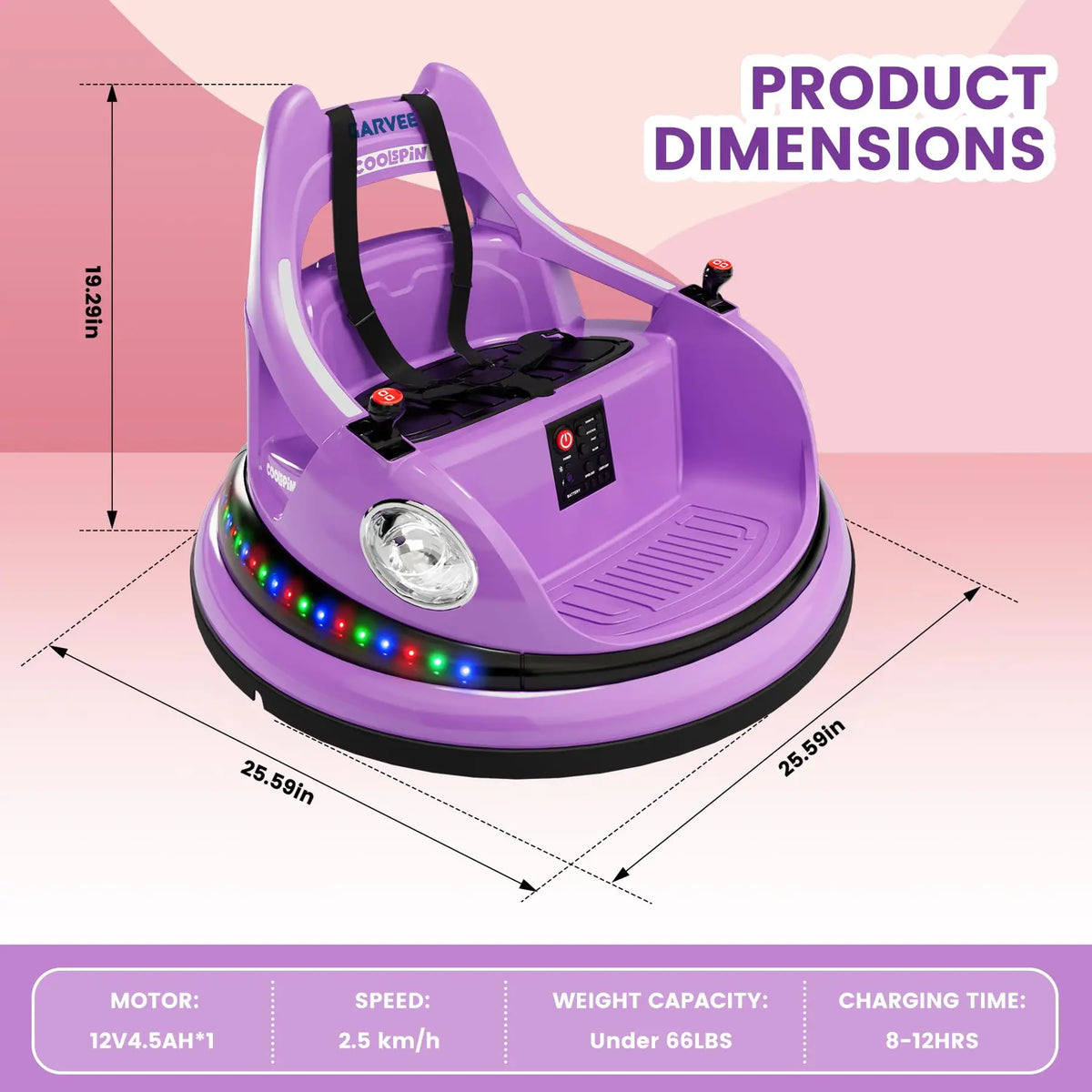 HiMiss 12V Kids Electric Bumper Car Remote Control Playset
