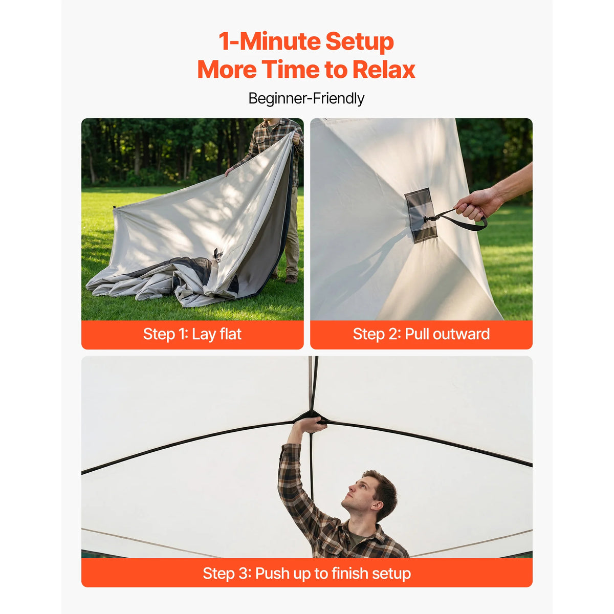 SucceBuy Camping Tent 4/6 Person Pop Up Instant Cabin Tent w/ Large Mesh Windows 60 Seconds Easy Setup w/ Carry Bag for Camping