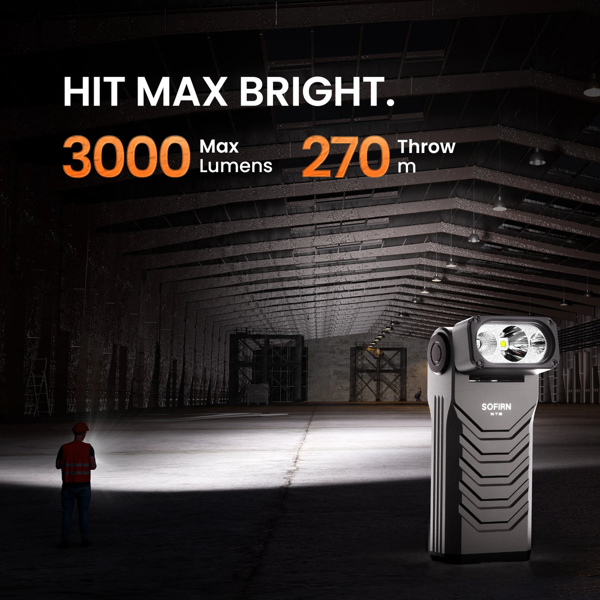 SOFIRN ST2 3000LM Flashlight SFT42R LED 6000K Red Light 660nm with UV 365nm 21700 USB C Rechargeable EDC Torch