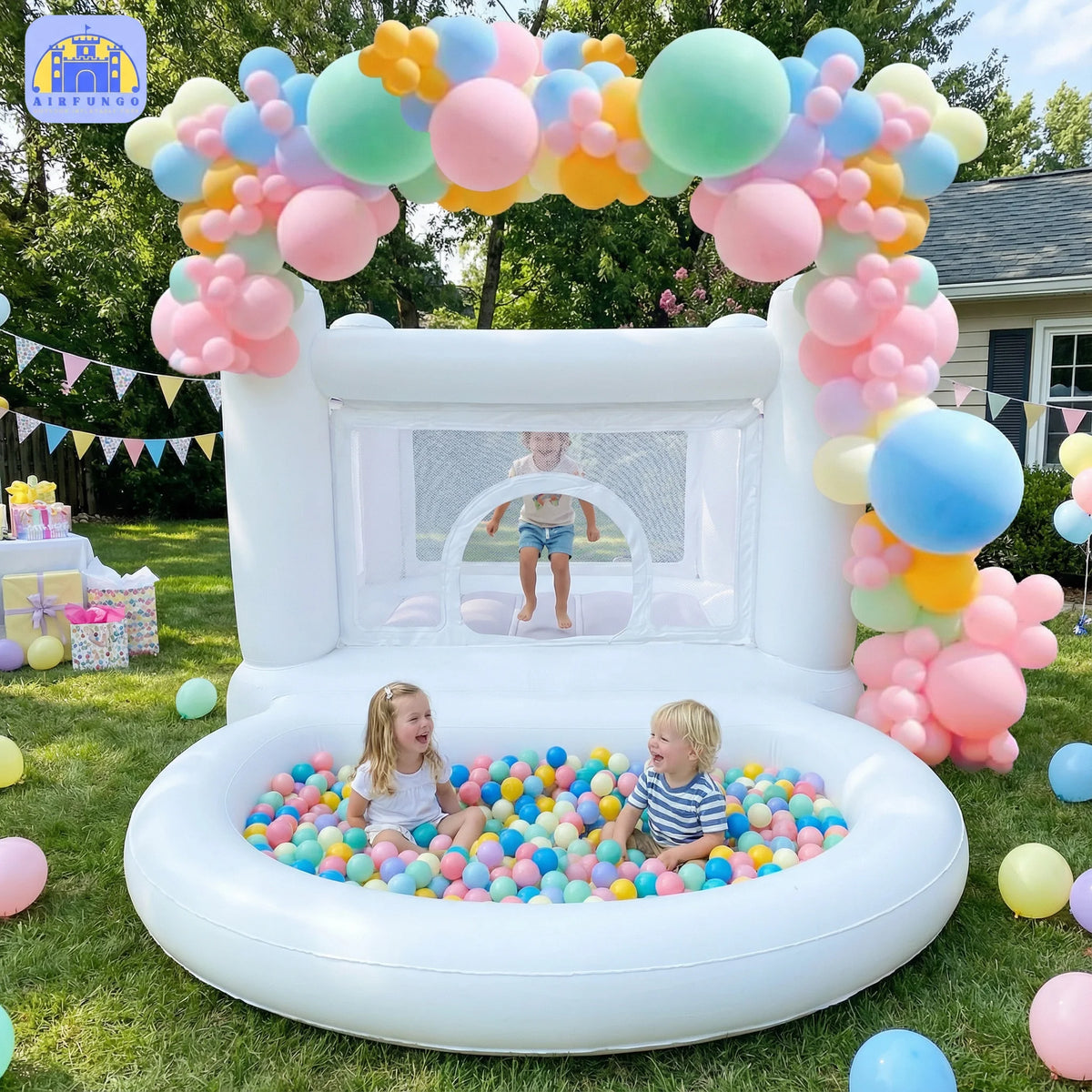 Vancen Inflatable Kids Bouncer With Attached Ball Pit Combo