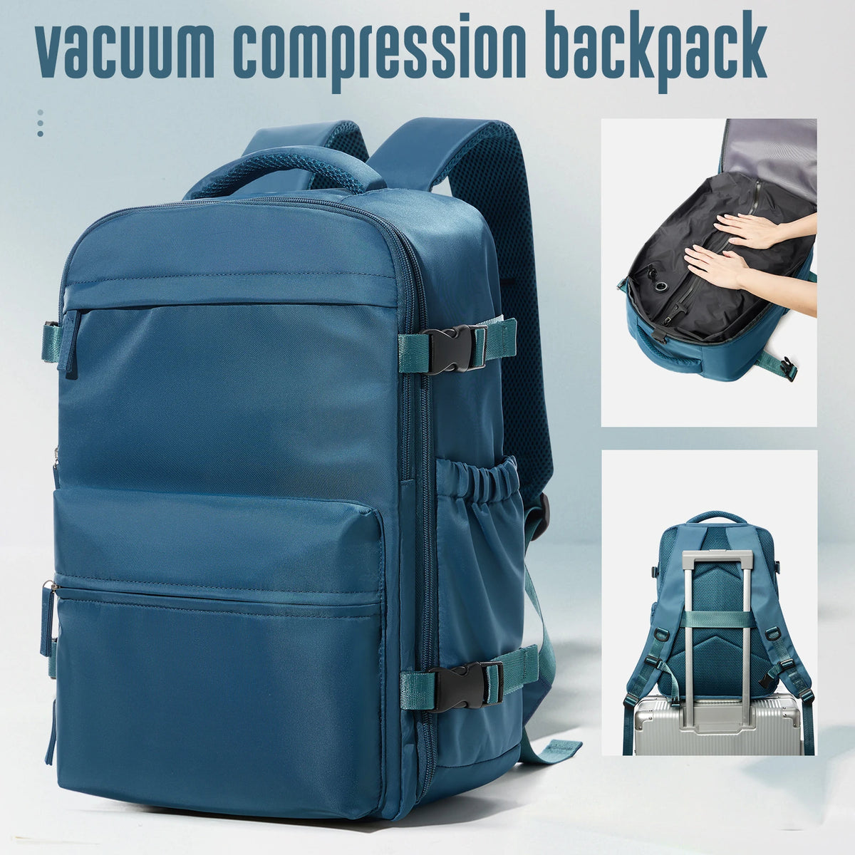 Vacuum Backpack Travel Bag for Men Large Capacity Backpack Business Laptop Backpack Women Men Expandable Backpack School Bag