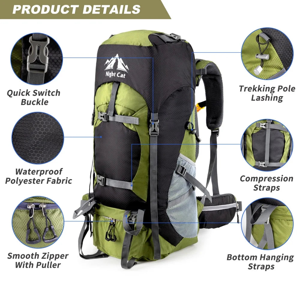 Night Cat Lightweight Hiking Backpack For Men And Women