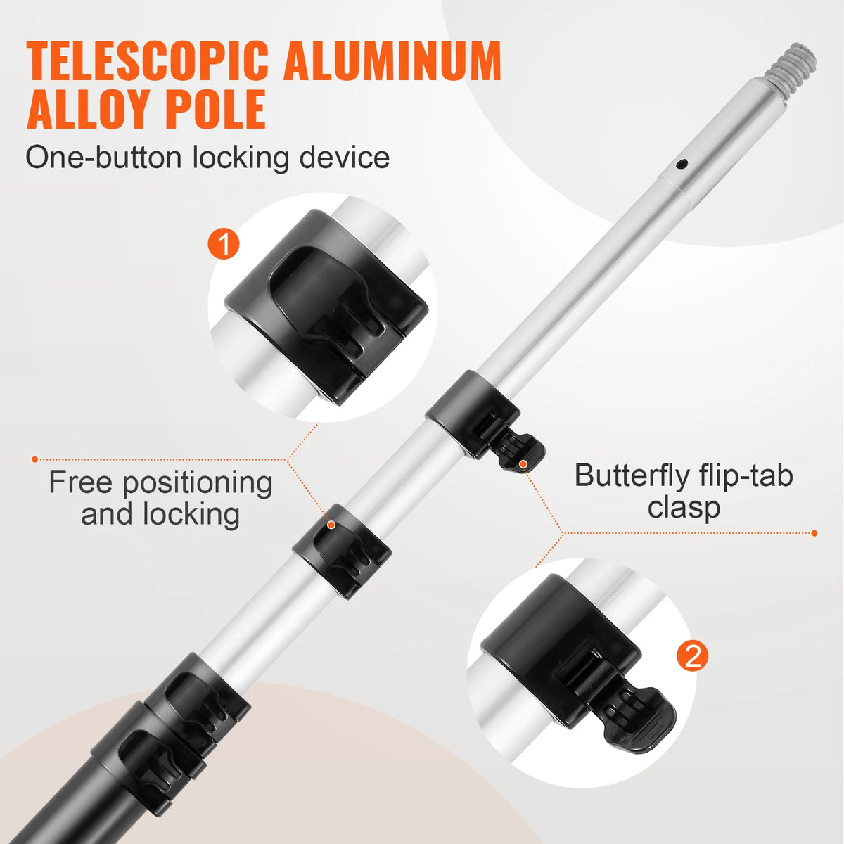 SucceBuy Manual Pole Saw Telescopic Tree Pruner Steel Blade Handle