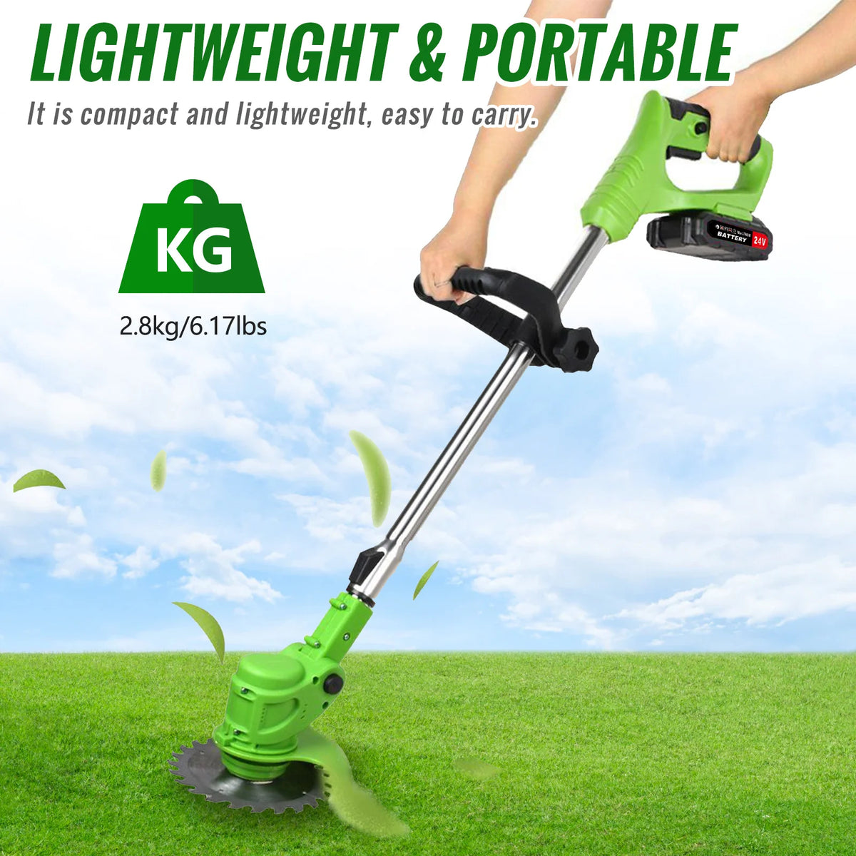 Cordless Brushless Weed Trimmer 2 In 1 Electric Grass Cutter