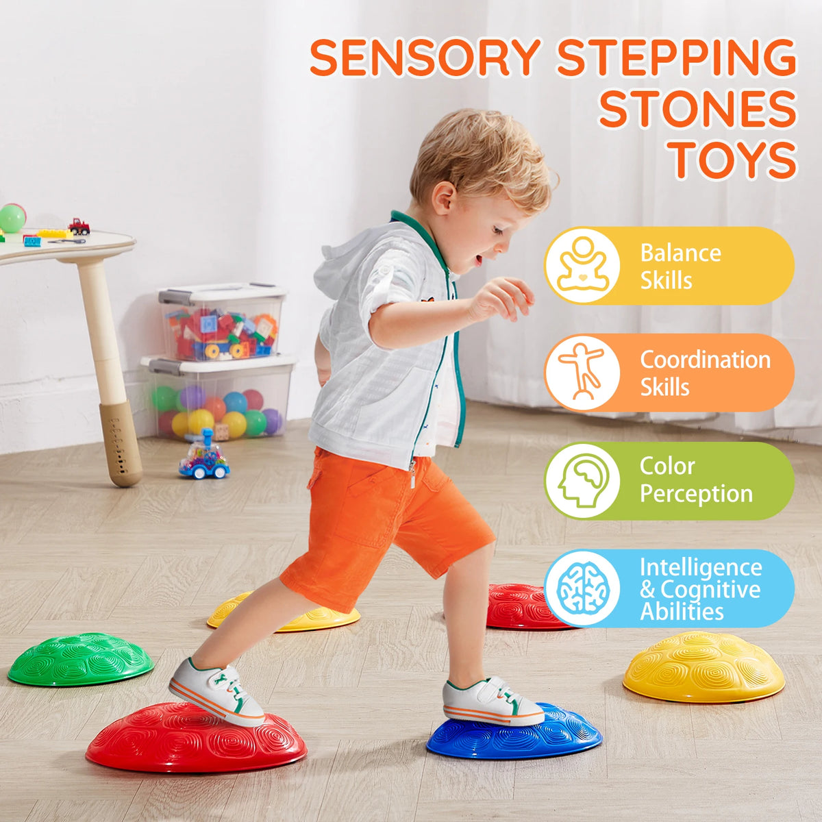 SucceBuy 6 Pcs Turtle Balance Stepping Stones Kids