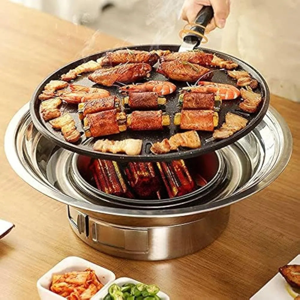 NBVCX 13 Point 7 Inch Nonstick Stainless Steel Portable Charcoal Stove