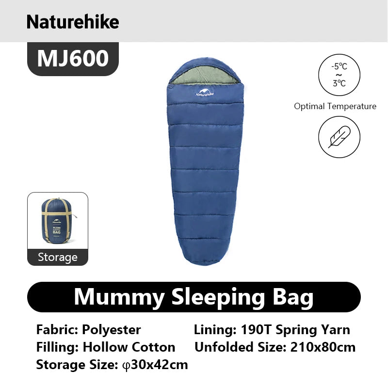 Naturehike Mummy Sleeping Bag MJ300 MJ600 Warm Polyester