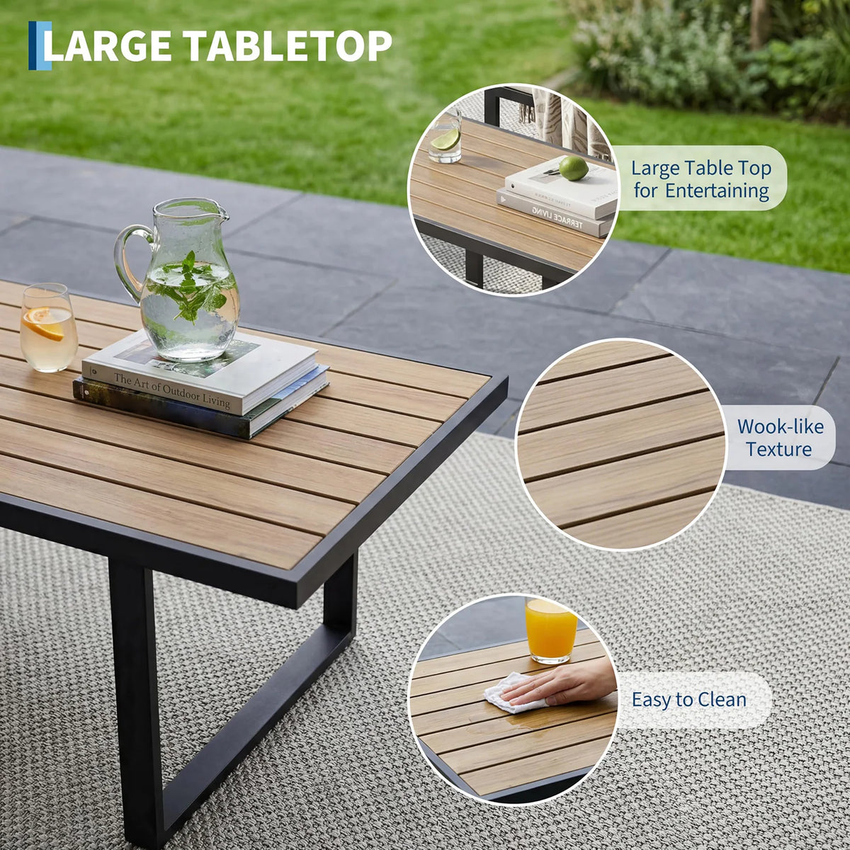 HobbyLane Modern 4 Piece Outdoor Patio Conversation Sectional Sofa Set