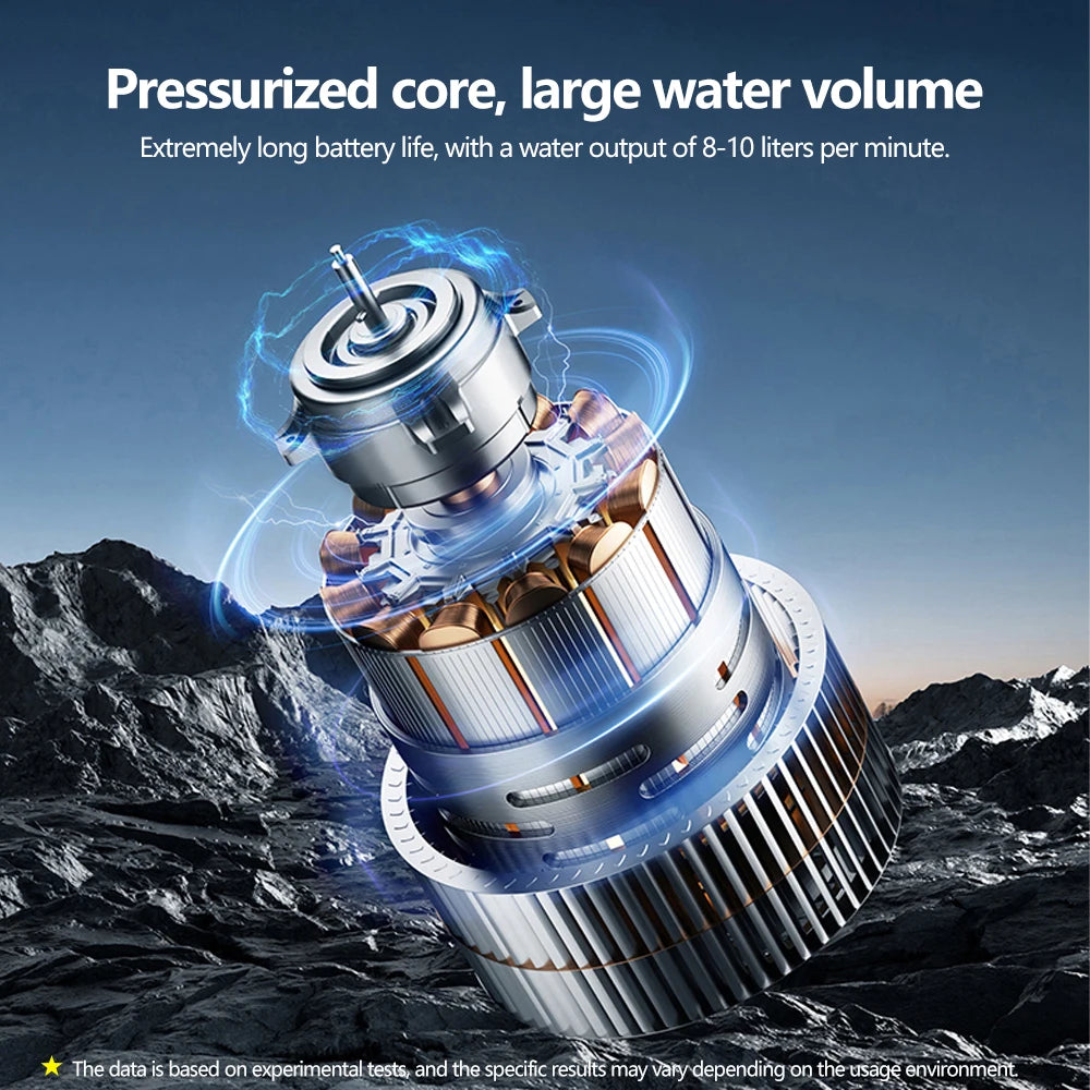 Portable Camping Shower with Heater, 6000mAh Rechargeable Portable Shower with 2000W Immersion Heater, LED Display, Heated Camping Shower for Travel, Hiking, Car, Pet