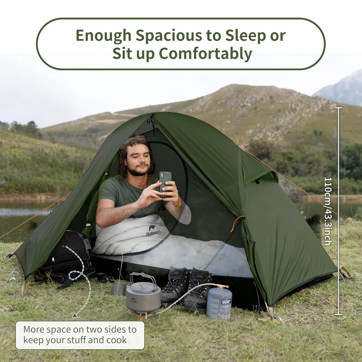 Naturehike 1 Person Ultralight Waterproof Double Layer Cycling Tent