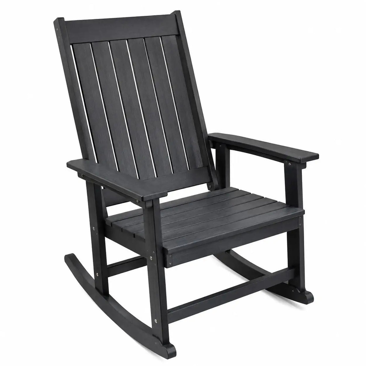 Ergonomic HDPE Outdoor Rocking Chair With Curved Back