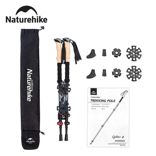 Naturehike Trekking Poles Ultralight Carbon Fiber Folding Walking Sticks