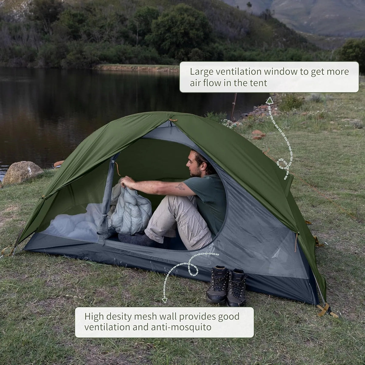 Naturehike 1 Person Ultralight Waterproof Double Layer Cycling Tent