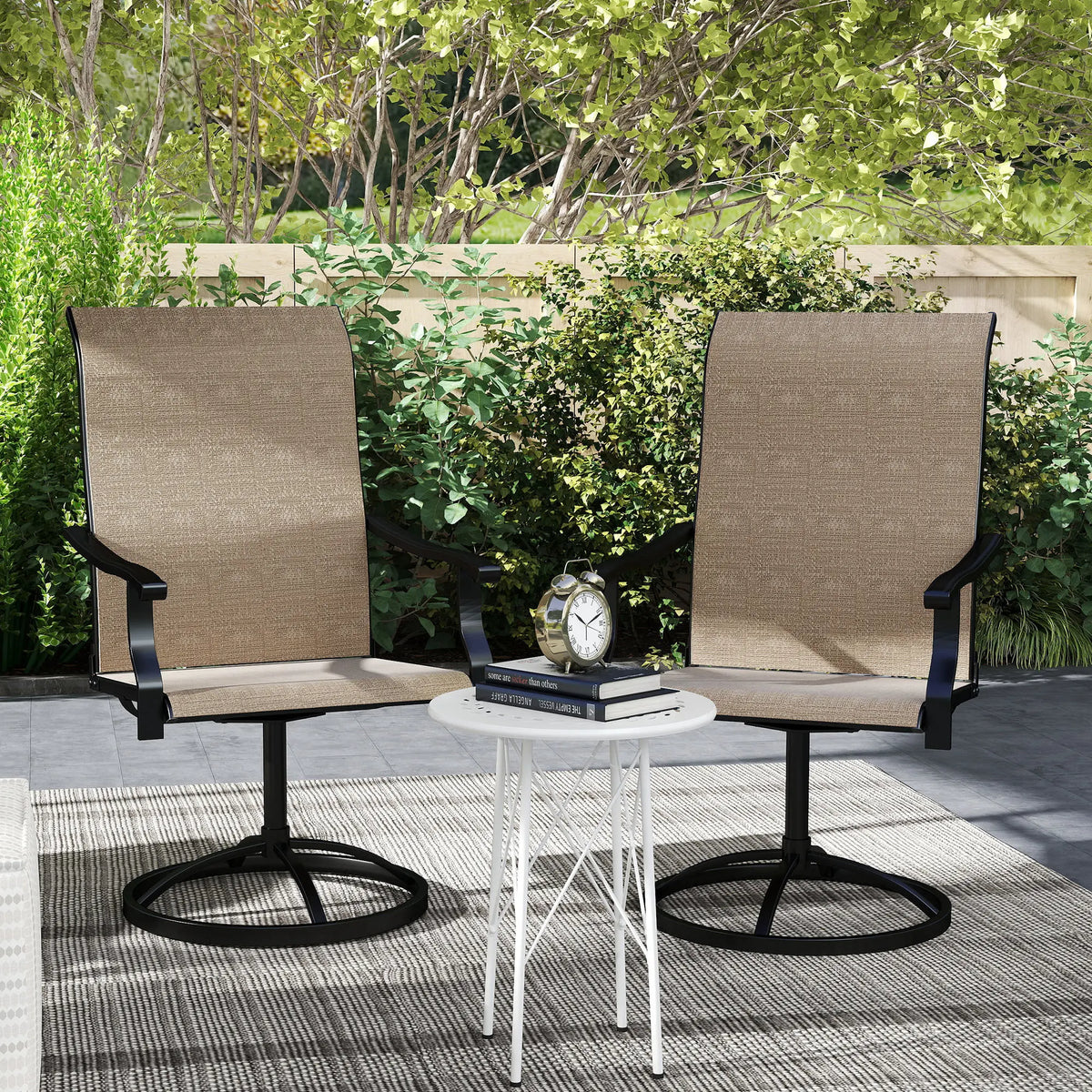 Outsunny Swivel Patio Dining Chairs For Outdoor Garden Use
