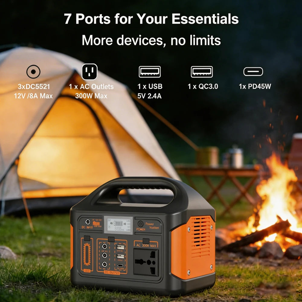 GaiaRay 460Wh Portable Power Station With LiFePO4 Battery Backup