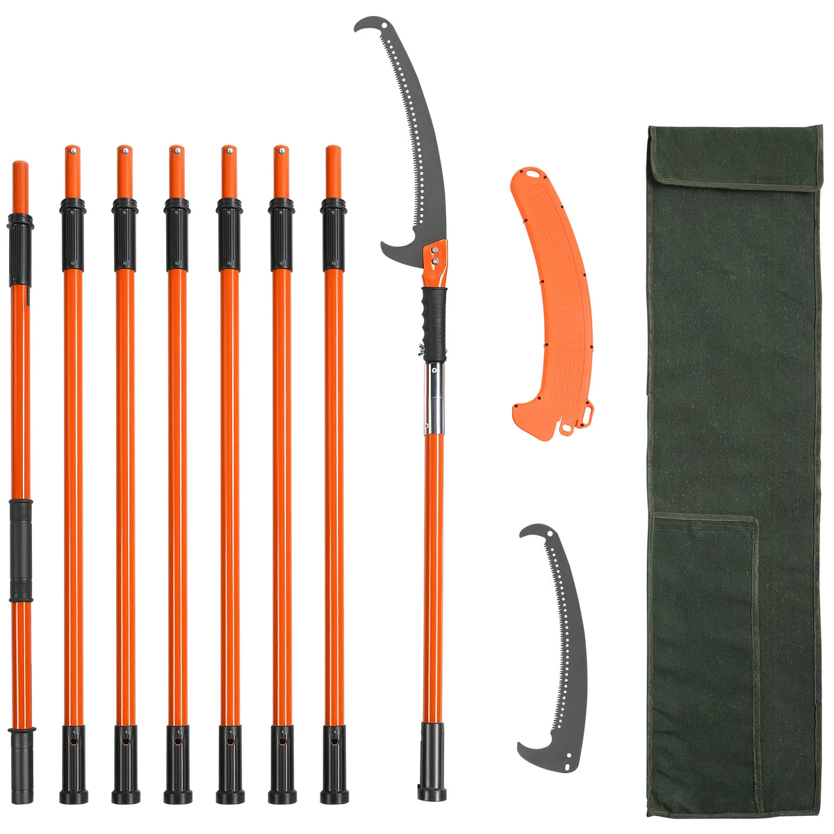 SucceBuy Manual Pole Saw Telescopic Tree Pruner Steel Blade Handle