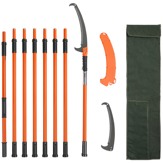 SucceBuy Manual Pole Saw Telescopic Tree Pruner Steel Blade Handle