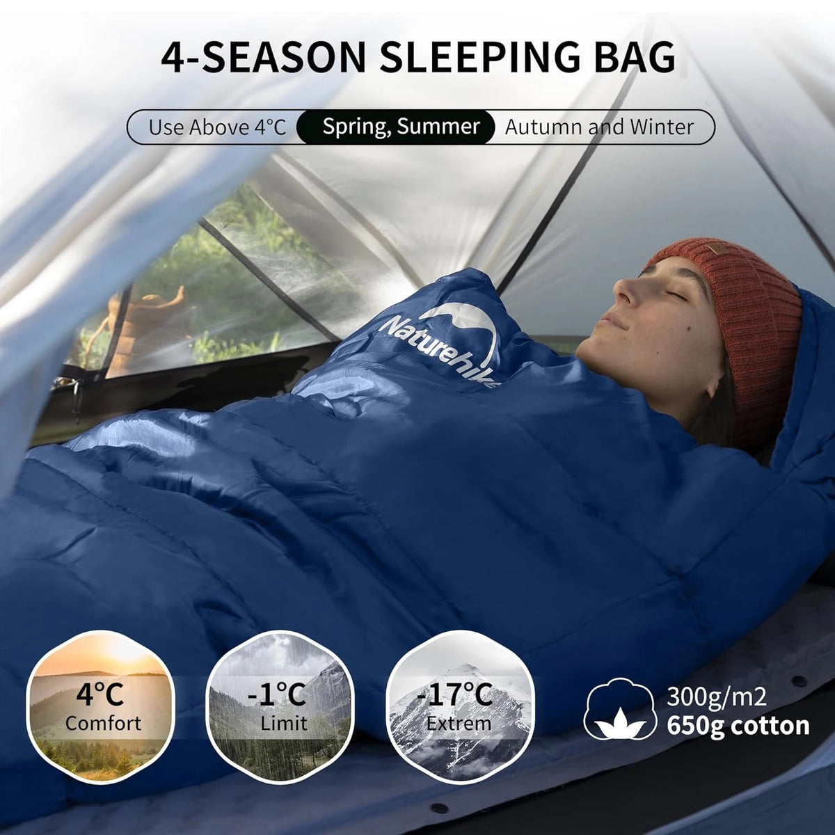 Naturehike Mummy Sleeping Bag MJ300 MJ600 Warm Polyester