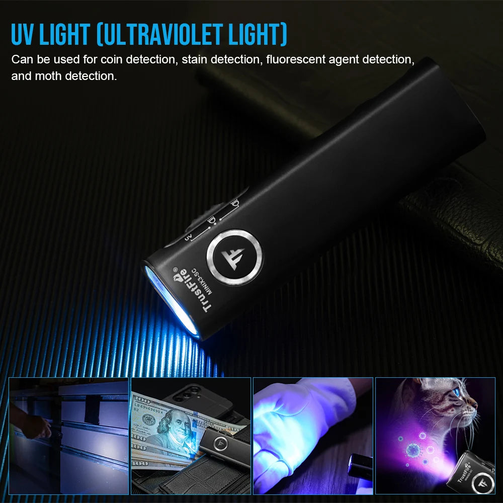 TrustFire MINIX3-SC Rechargeable EDC LED Flashlight With UV Light
